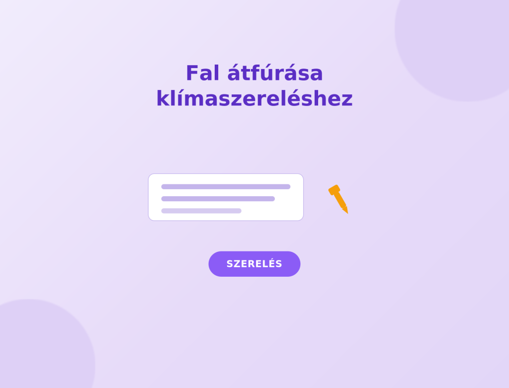 fal átfúrása klímaszereléshez – furatkészítés kültéri egységhez